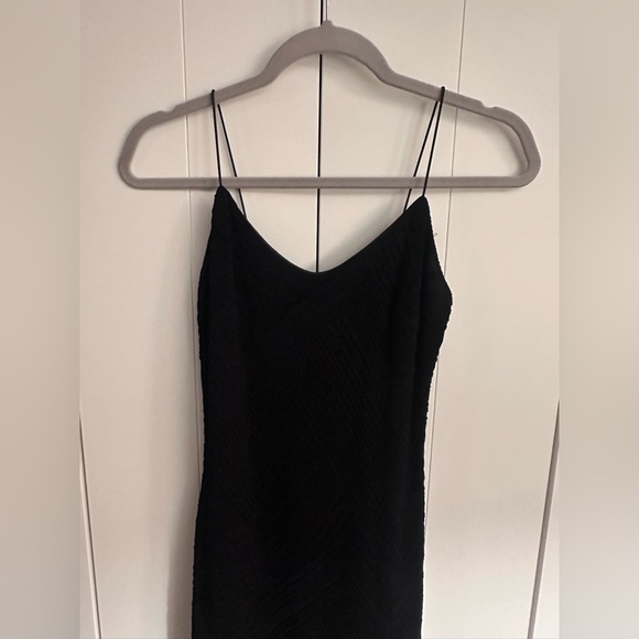 Le Château Black Textured Midi Slip Dress | XS - Picture 3 of 5